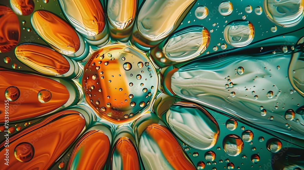 Aufkleber unity in diversity:captivating abstract of interconnected water droplets symbolizing strength and ha