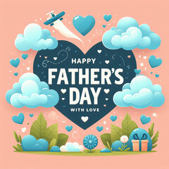 Father's Day card with clouds