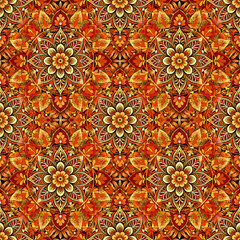 Seamless pattern with mandalas in indian style.
