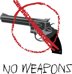 No weapons sign, Hand drawn