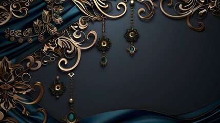 Fototapeta na wymiar Luxurious Arabic Arabesque Jewelry Reflecting Rich Cultural Heritage and Elegant Opulence