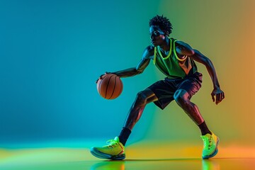 Dynamic Basketball Player in Action