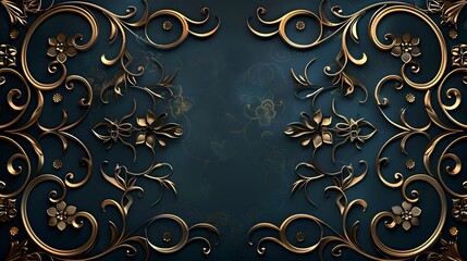 Opulent Golden Arabesque Mosaic Tilework with Sapphire Hues,Showcasing Timeless Elegance and Exceptional Craftsmanship