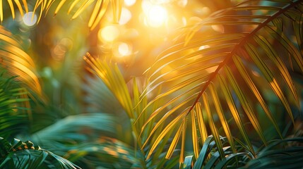 Sun-kissed Palm Leaves: A Stunning Display of Nature's Beauty