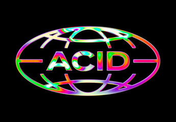 Acid Holography Text And Logo Effect Mockup - obrazy, fototapety, plakaty