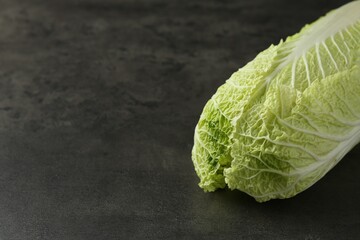 Fresh ripe Chinese cabbage on grey table, space for text - obrazy, fototapety, plakaty