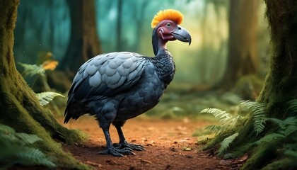 A-Dodo-Bird-Exploring-A-Fantasy-Forest-
