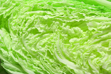 Fresh ripe Chinese cabbage as background, top view - obrazy, fototapety, plakaty