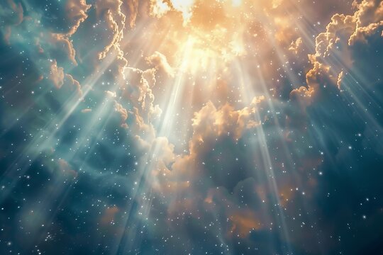 Divine light and love blessing the world with gods grace and spiritual illumination