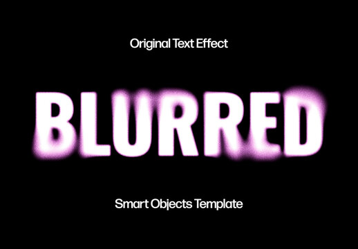 Grainy Blurred Text Effect Mockup