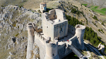 Rocca di Calascio, Abruzzo, Italy, aerial photography