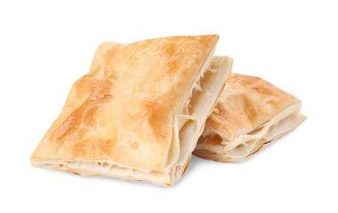 Delicious fresh puff pastries isolated on white