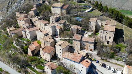 Rocca di Calascio, Abruzzo, Italy, aerial photography