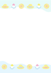 手書きの可愛い夏の小物のフレーム