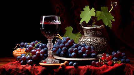 glass of red wine on a table