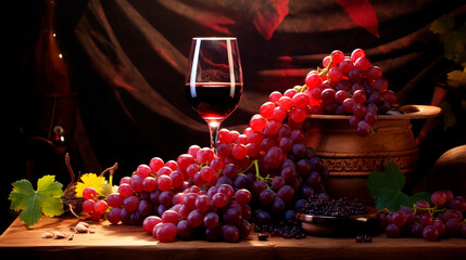 glass of red wine on a table