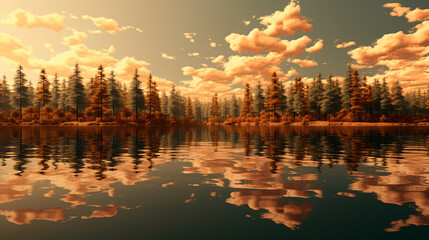 autumn landscape in the mountains.