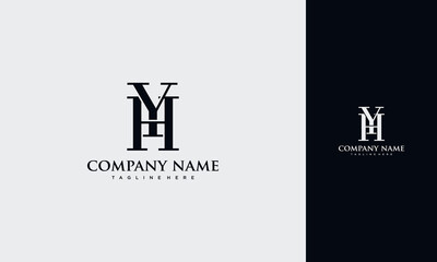 Initial Letter HY or YH Logo,Typography Vector Template design