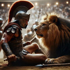 Tiger against gladiator