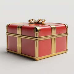 Shopping Festival Gift Design Material: Red Gift Box on a White Background