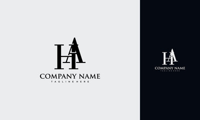 Initial Letter HA or AH Logo,Typography Vector Template design