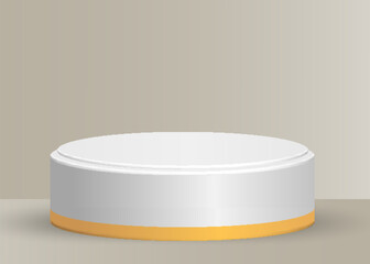 vector 3d white yellow podium scene display