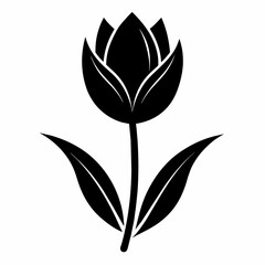 black-tulip-flower-silhouette-vector-illustration