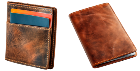 Set of passport holder, isolated on transparent background