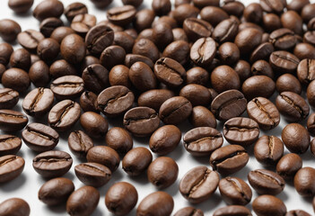 Obraz premium macro coffee beans, in editorial photography