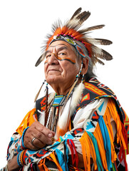Obraz premium American Indian traditional outfit and decor transparent background