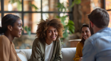 Diverse Team Engaging in Supportive Mental Health Discussion