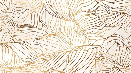 Abstract simple geometric vector seamless pattern with gold line texture on white background. Light modern simple wallpaper, bright tile backdrop, monochrome graphic element