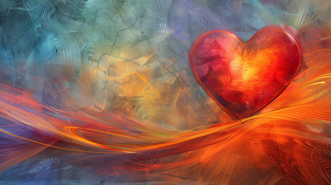 wallpaper heart love romance valentine day soulmate romantic passion  - by generative ai