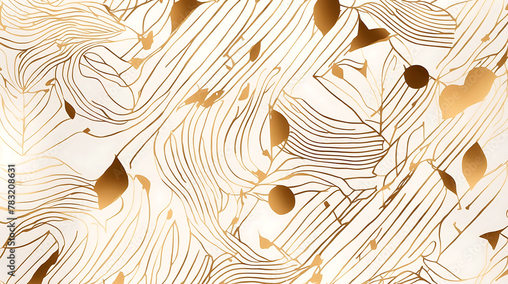 Poster abstract simple geometric vector seamless pattern with gold line texture on white background. light 
