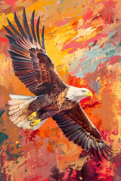 eagle in flight spirit animal shamanism - by generative ai