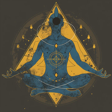 spiritual symbol meditation chakras yoga breathwork - by generative ai