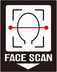 sign indicating a facial recognition device . facial scanning 