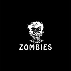 Zombie head logo vector illustration