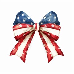 bow tie with American flag pattern. Holiday symbol. Flat illustration