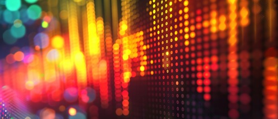 Obraz premium Dividend chart on a digital screen, vibrant colors, close-up, high clarity, modern vibe