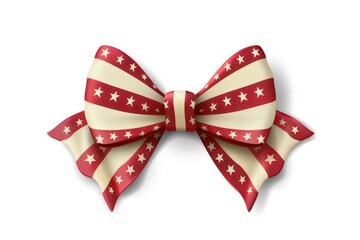 bow tie with American flag pattern. Holiday symbol. Flat illustration