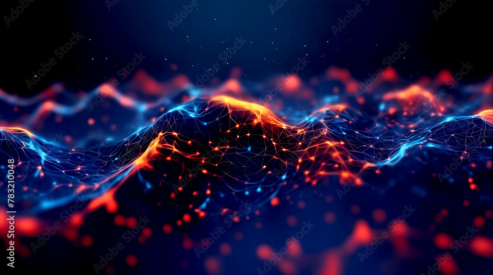 Poster abstract technology particles mesh background