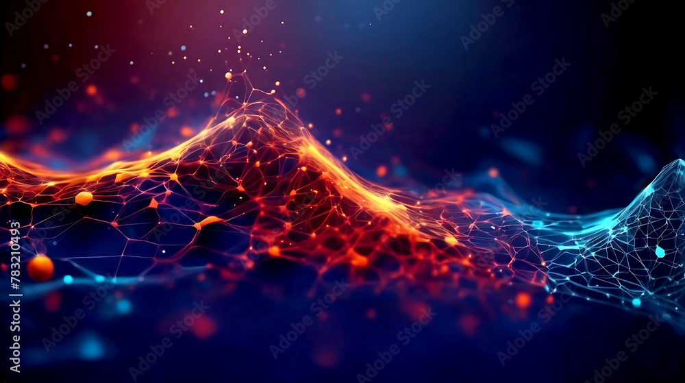 Poster abstract technology particles mesh background