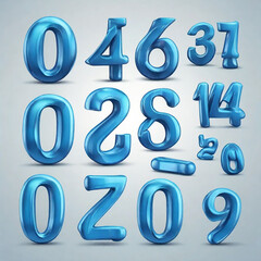 numbers on blue background