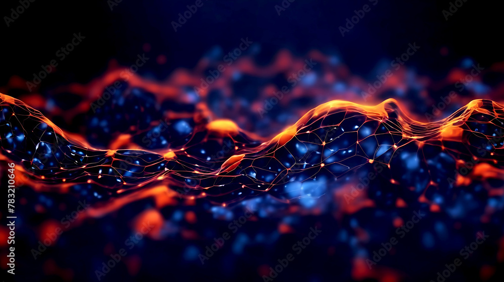 Poster abstract technology particles mesh background
