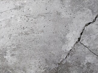 Grey wall with cracks. Concrete texture background.