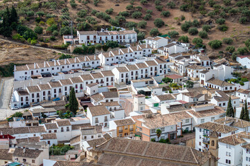 Panoramic view of the historical Andalusian city in Antequera, Spain