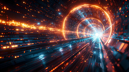 Blazing Speed Light Tunnel in Digital Cyberspace, Generative AI