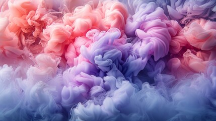 A mesmerizing background wave of pink, blue, and purple colors, swirling together in a harmonious dance, embodying tranquility and creativity