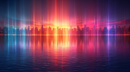 Astronaut's urban adventure amidst neon-lit skyscrapers, capturing the essence of futuristic city life - obrazy, fototapety, plakaty